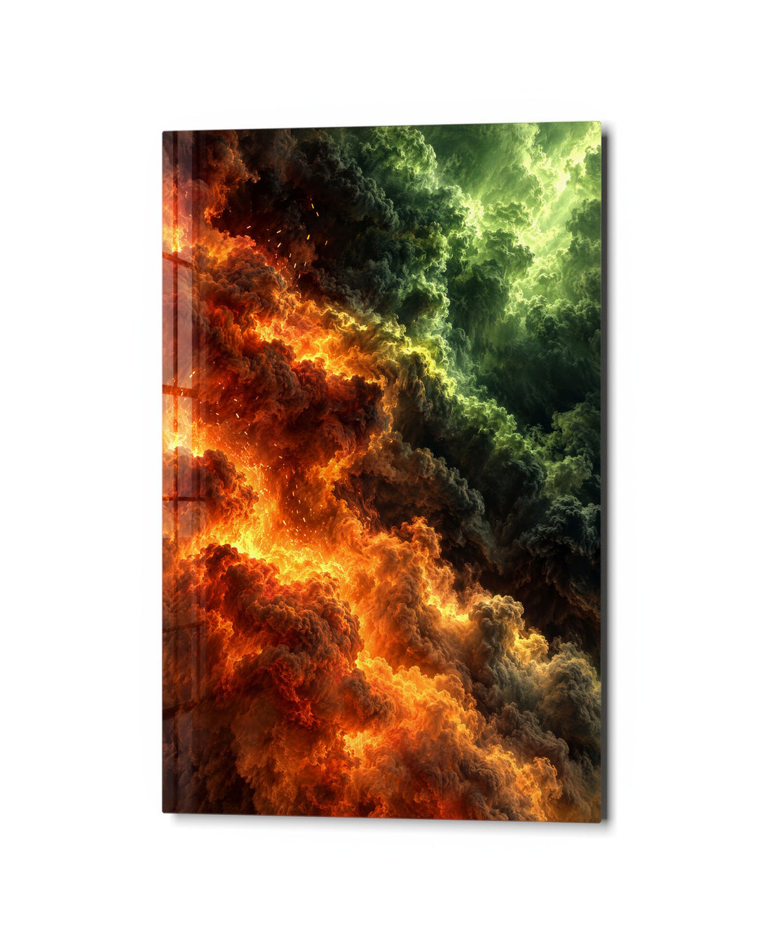 Storm Corner glass wall art, studio view