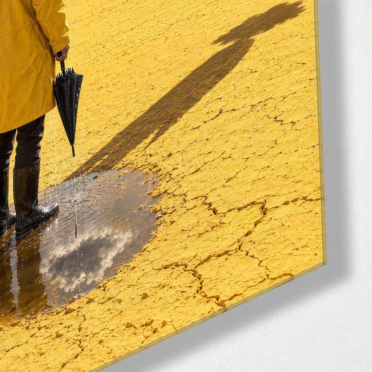 Personal Weather System glass wall art, corner view