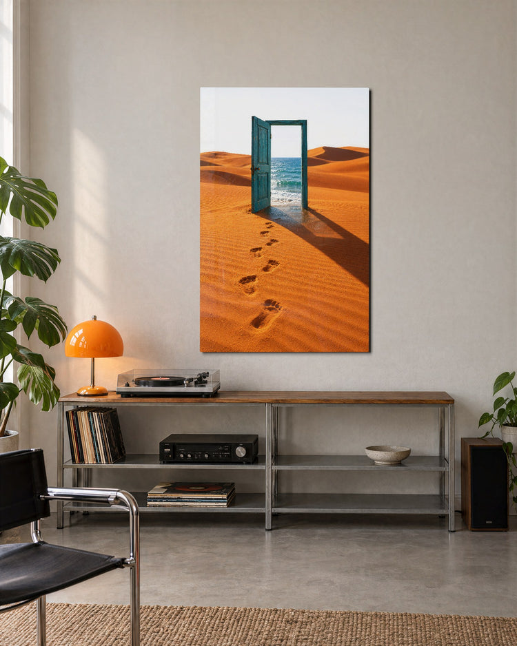 Exit onto the Sea glass wall art, lifestyle view