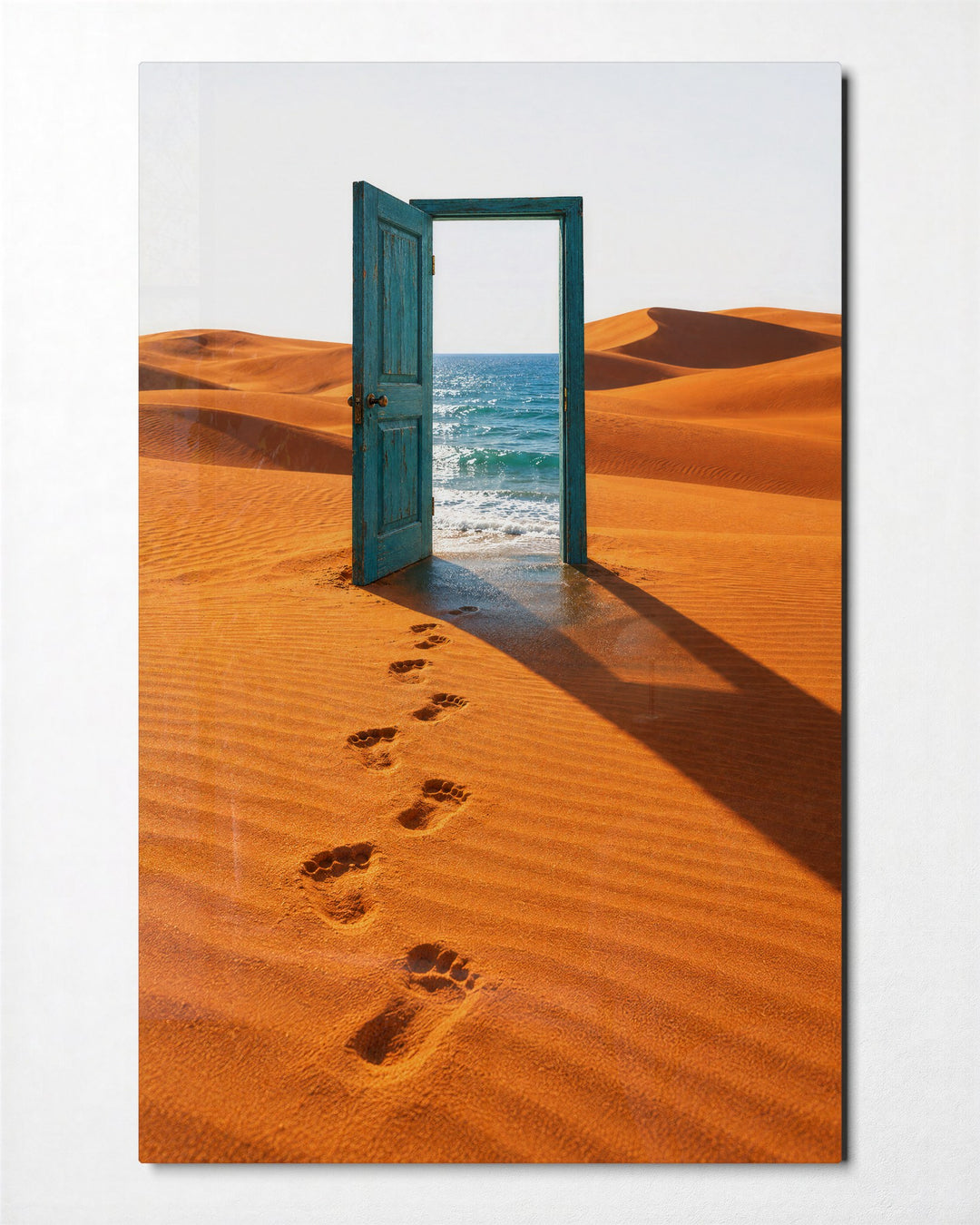 Exit onto the Sea glass wall art, front view