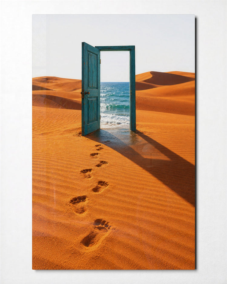 Exit onto the Sea glass wall art, front view