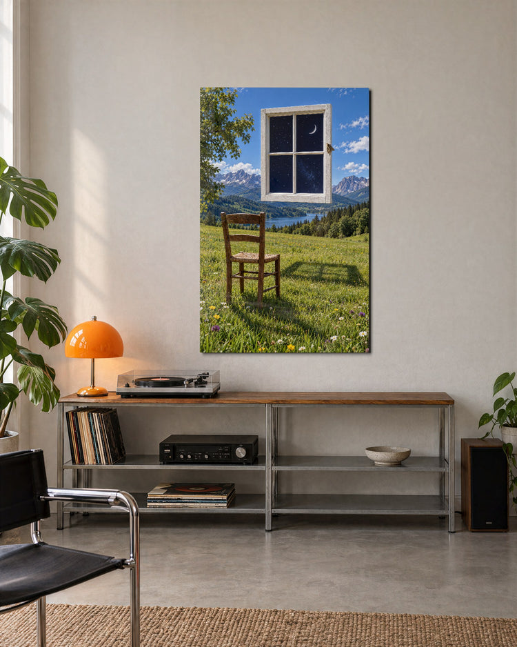 Starry View, Through a Frame glass wall art, lifestyle view