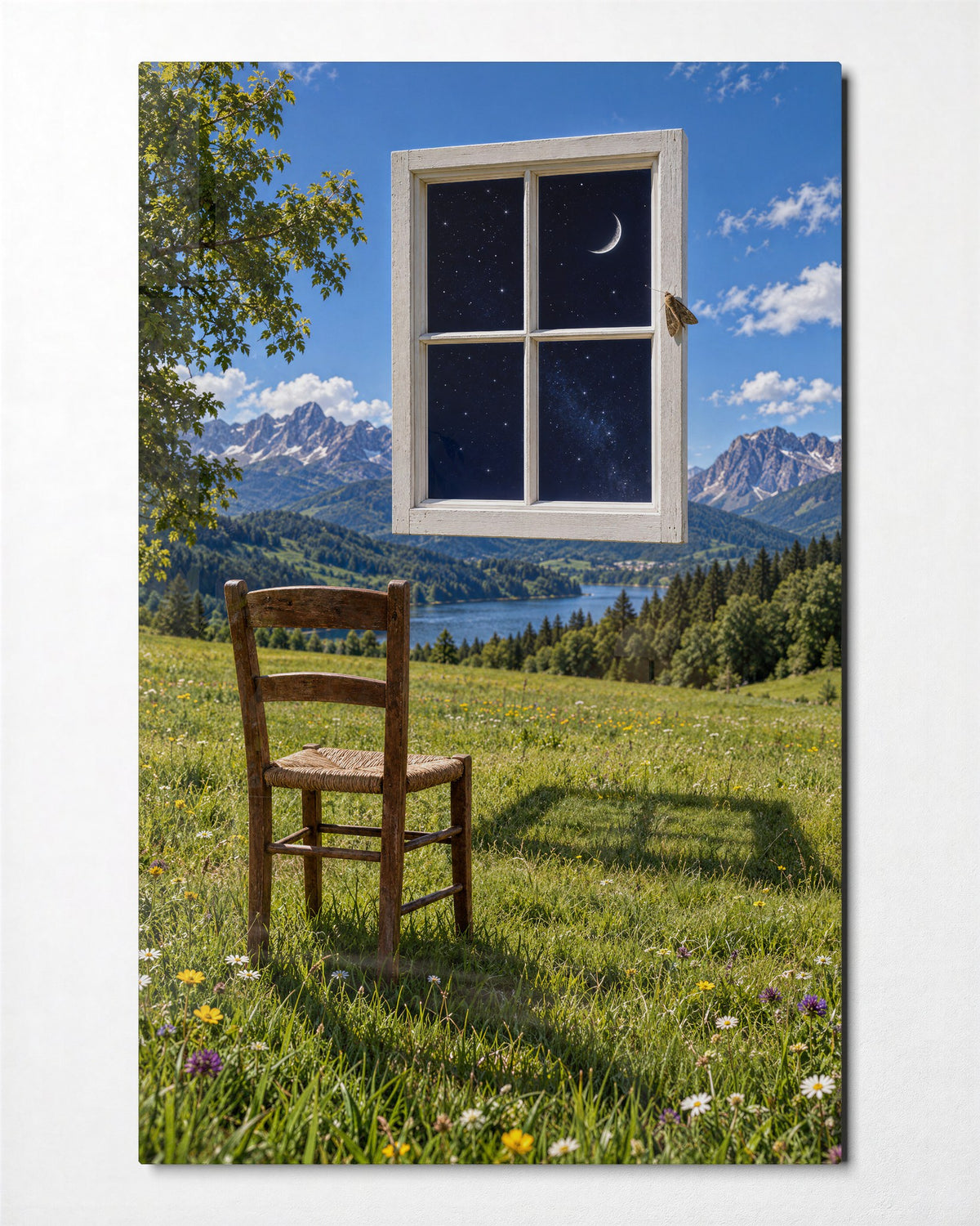 Starry View, Through a Frame glass wall art, front view