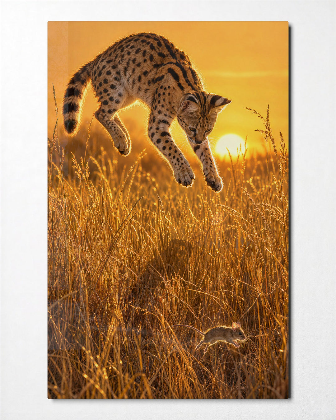 The Leap Before the Landing glass wall art, front view