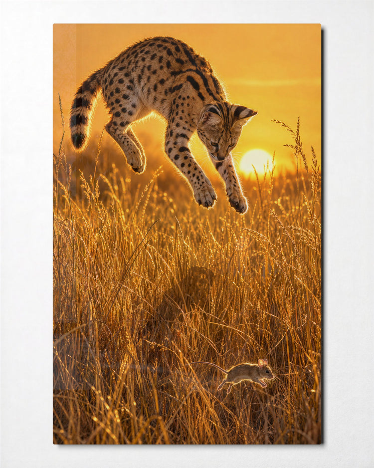 The Leap Before the Landing glass wall art, front view