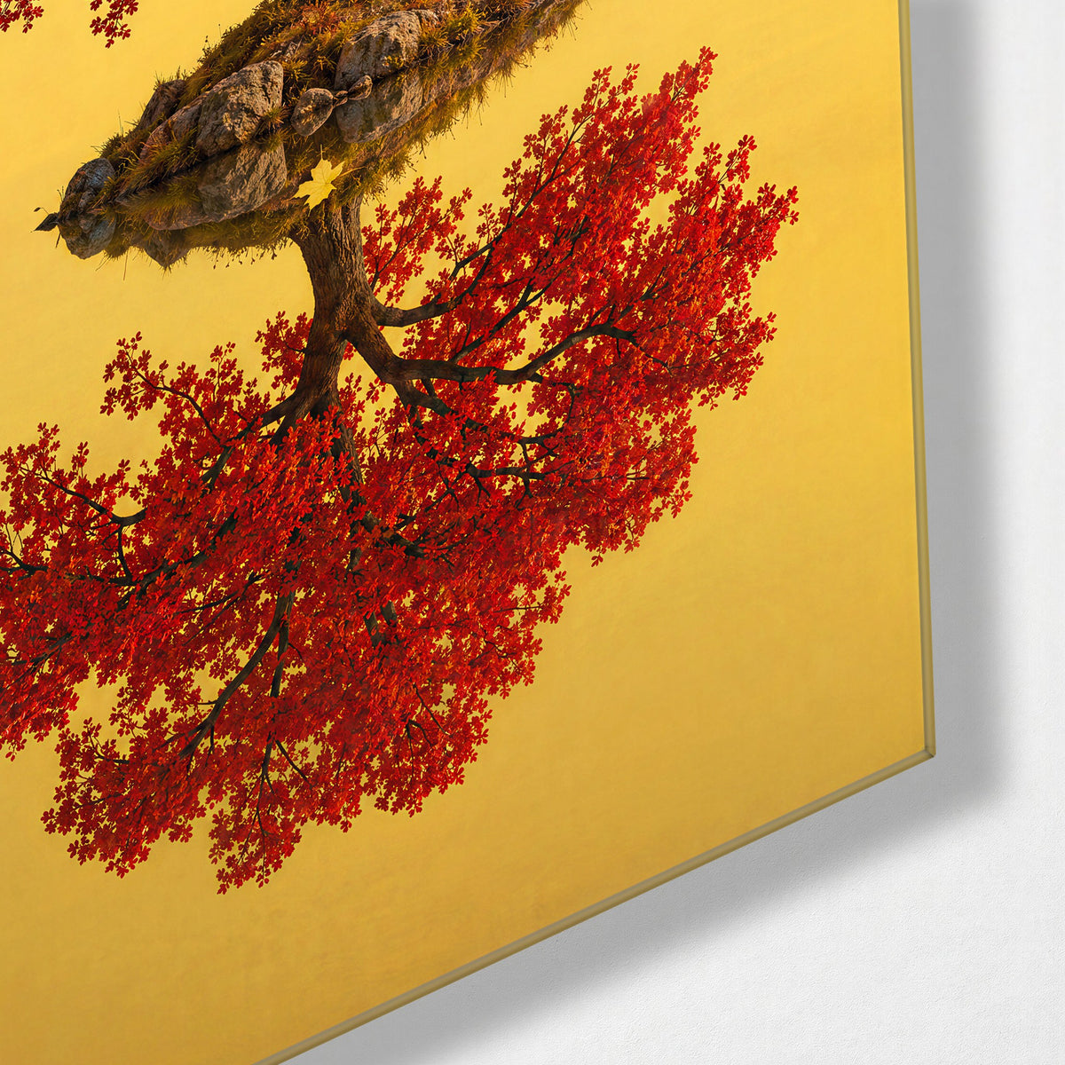 One Canopy, Doubled glass wall art, corner view