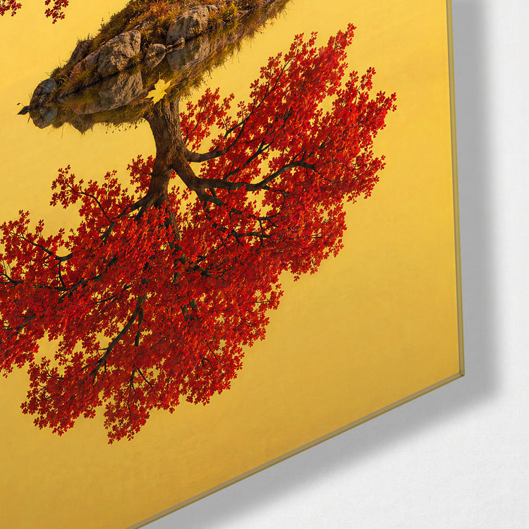 One Canopy, Doubled glass wall art, corner view