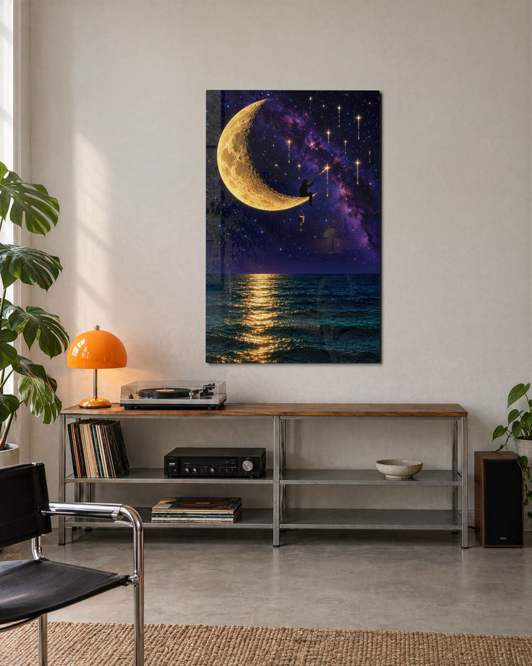 Casting for a Star glass wall art, lifestyle view