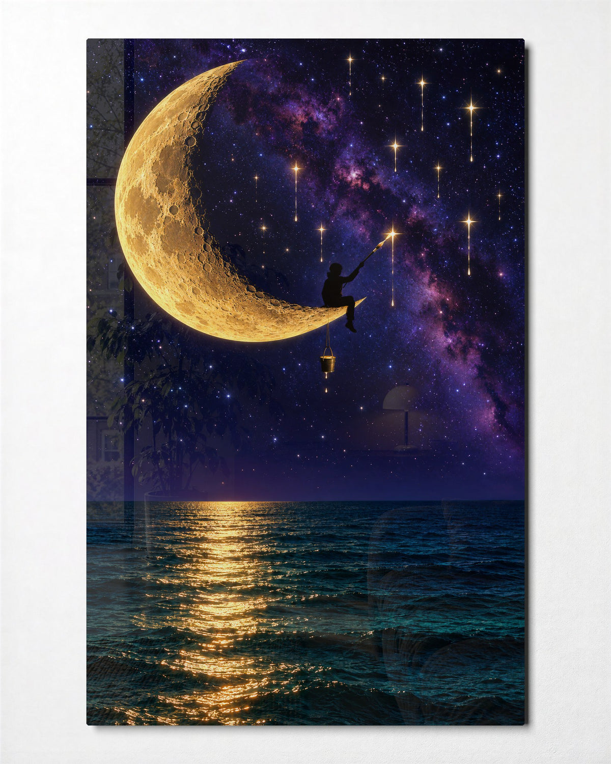 Casting for a Star glass wall art, front view