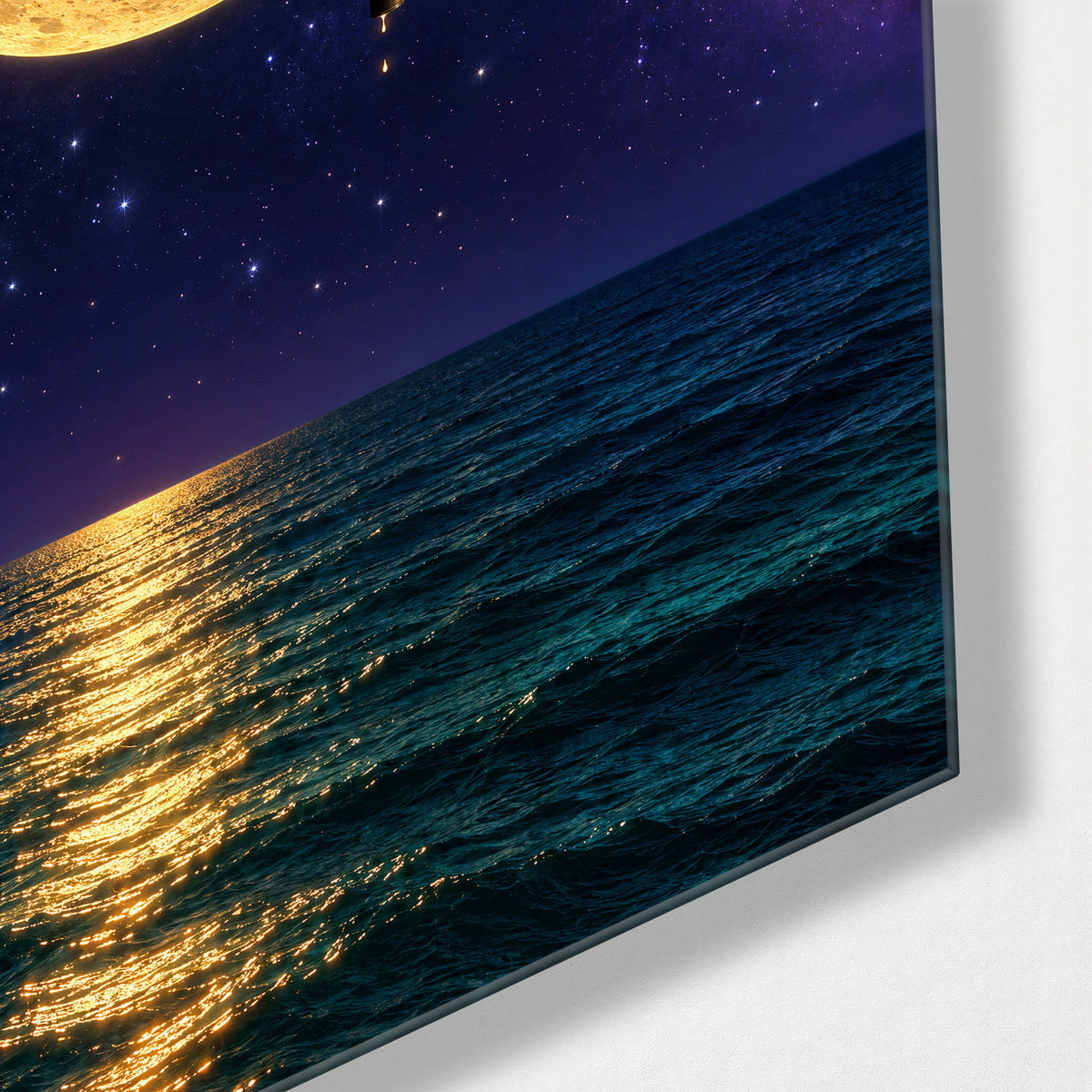 Casting for a Star glass wall art, corner view