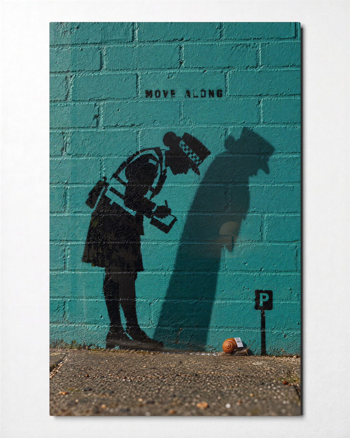 Parking Ticket for a Snail glass wall art, front view