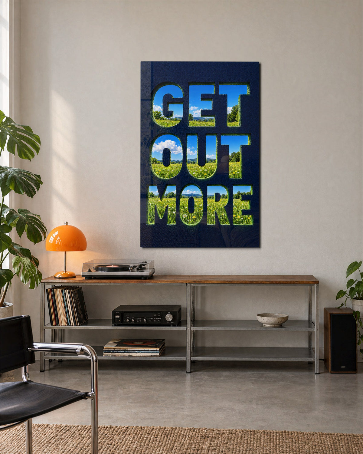 Letters Cut Like a Window glass wall art, lifestyle view