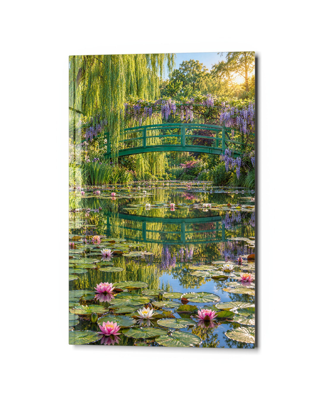 Arched Walkway, Willow, Wisteria glass wall art, studio view