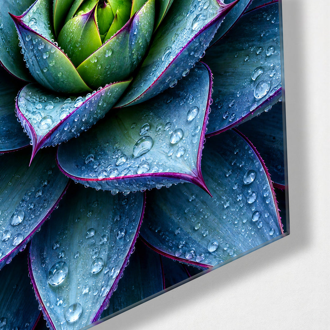 Spiky and Soaked glass wall art, corner view