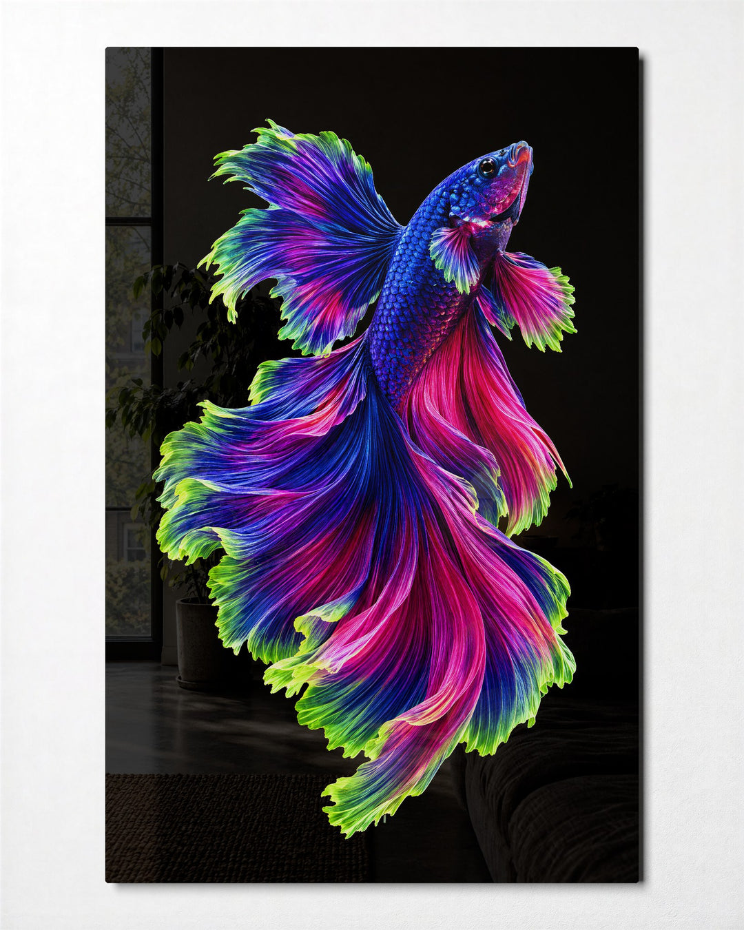 Fins for Days glass wall art, front view