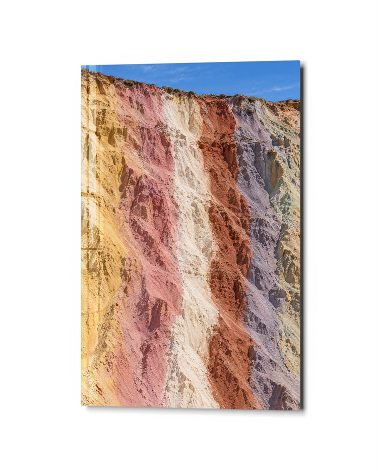 Stripes, Top to Bottom glass wall art, studio view