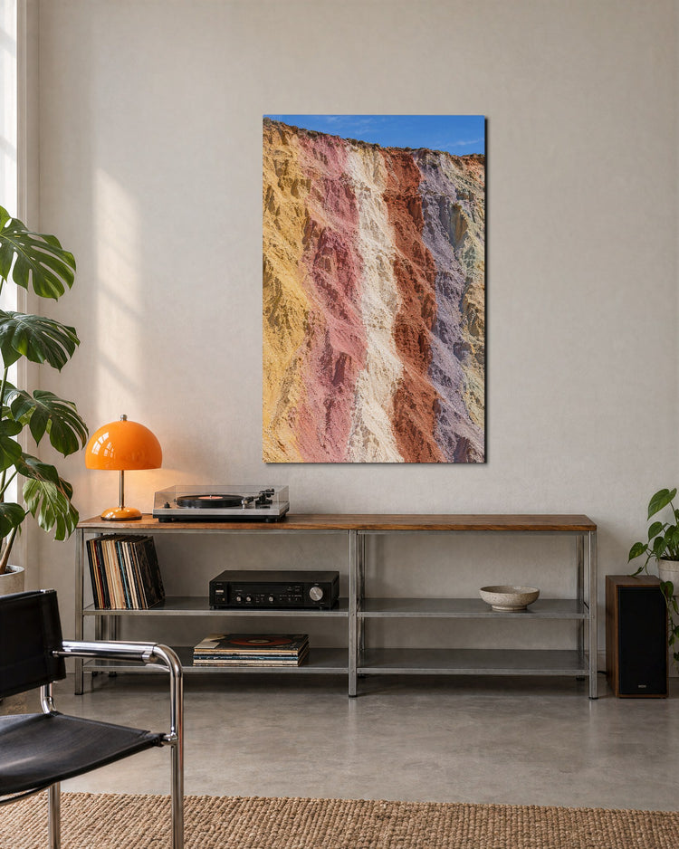 Stripes, Top to Bottom glass wall art, lifestyle view