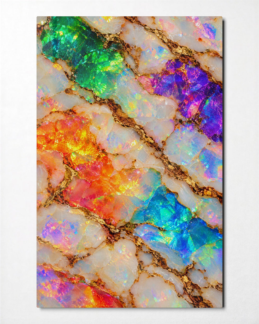Fire in the Stone glass wall art, front view