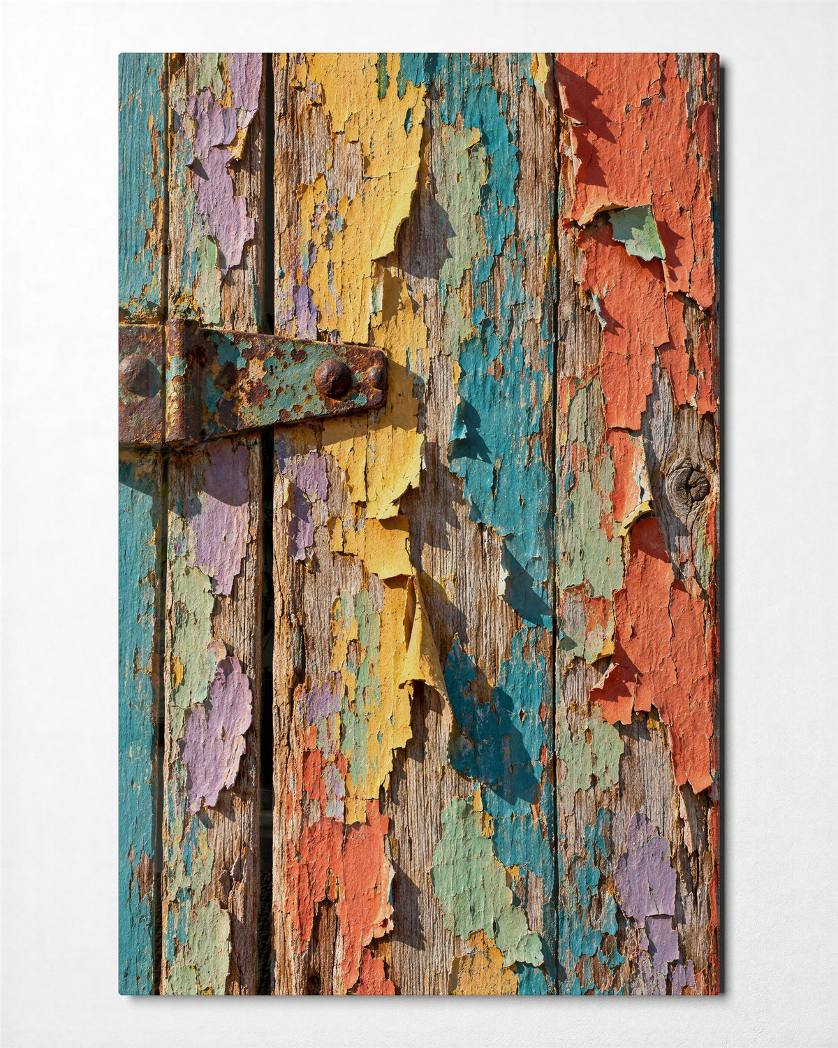 Old Boards, Many Coats glass wall art, front view