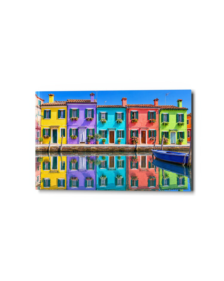 Painted Row, Doubled glass wall art, studio view