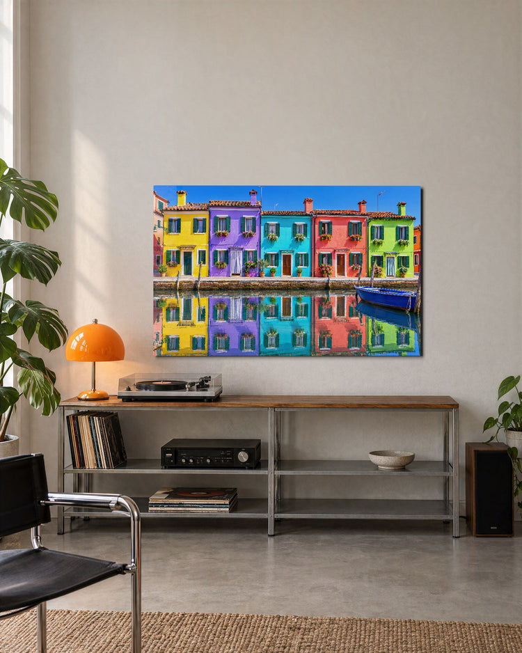 Painted Row, Doubled glass wall art, lifestyle view