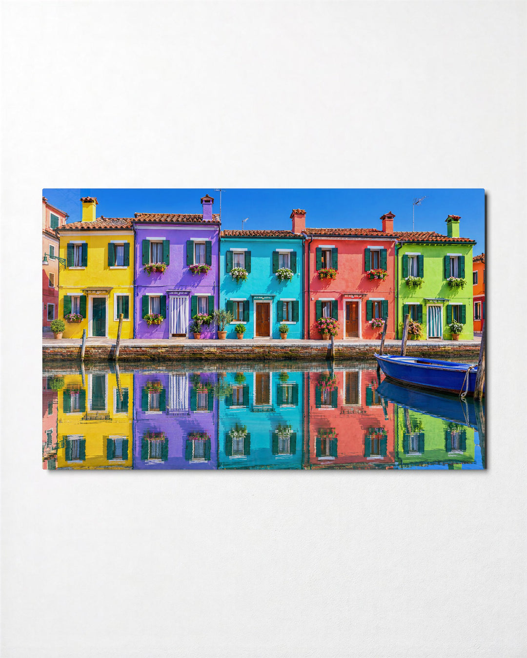 Painted Row, Doubled glass wall art, front view