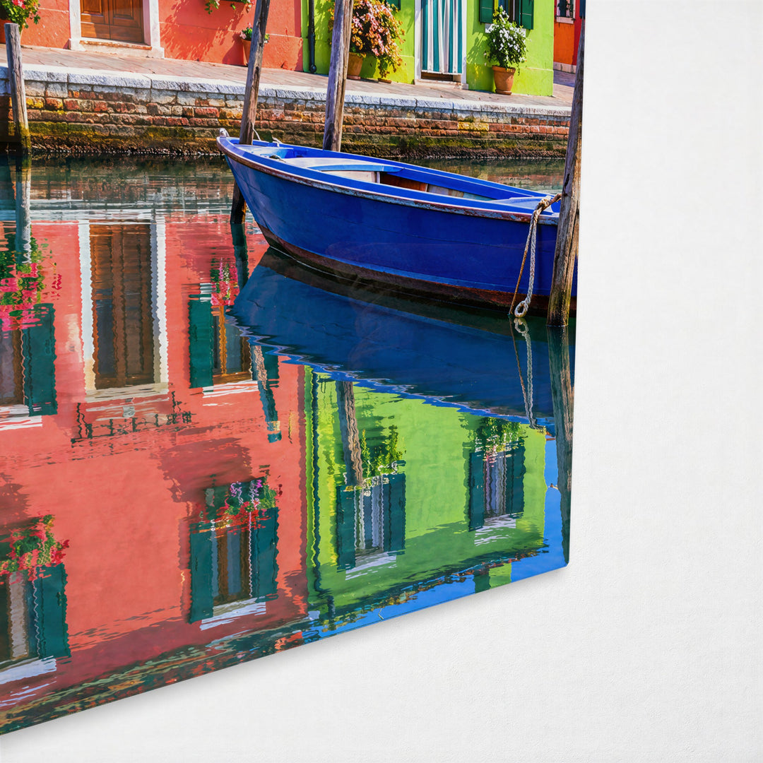 Painted Row, Doubled glass wall art, corner view