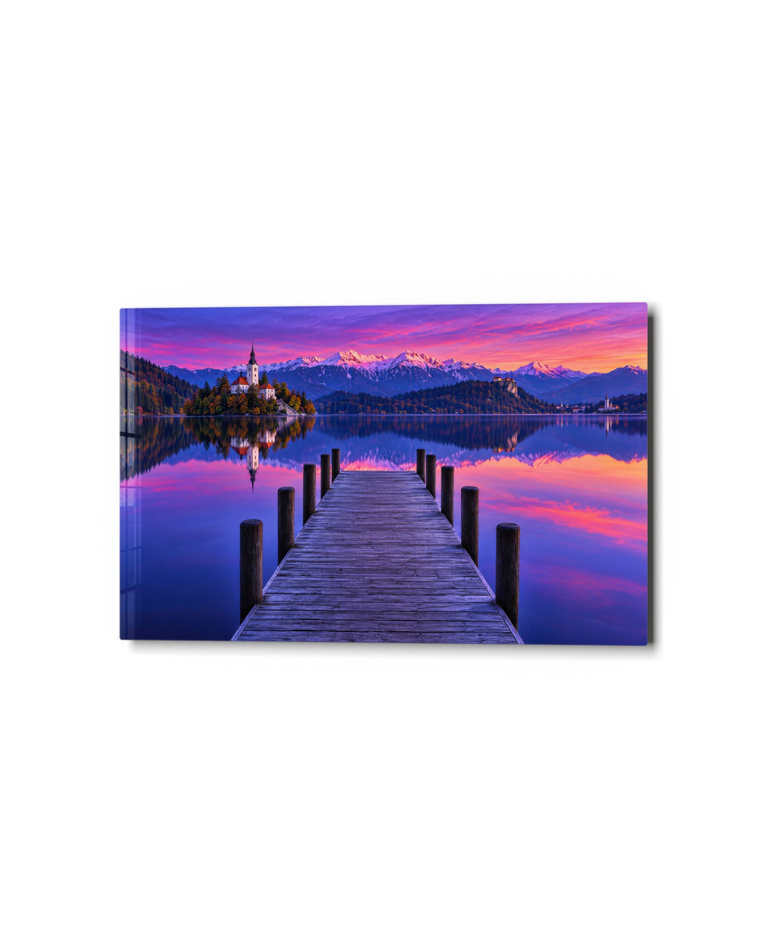 Pink Sky, Little Chapel glass wall art, studio view