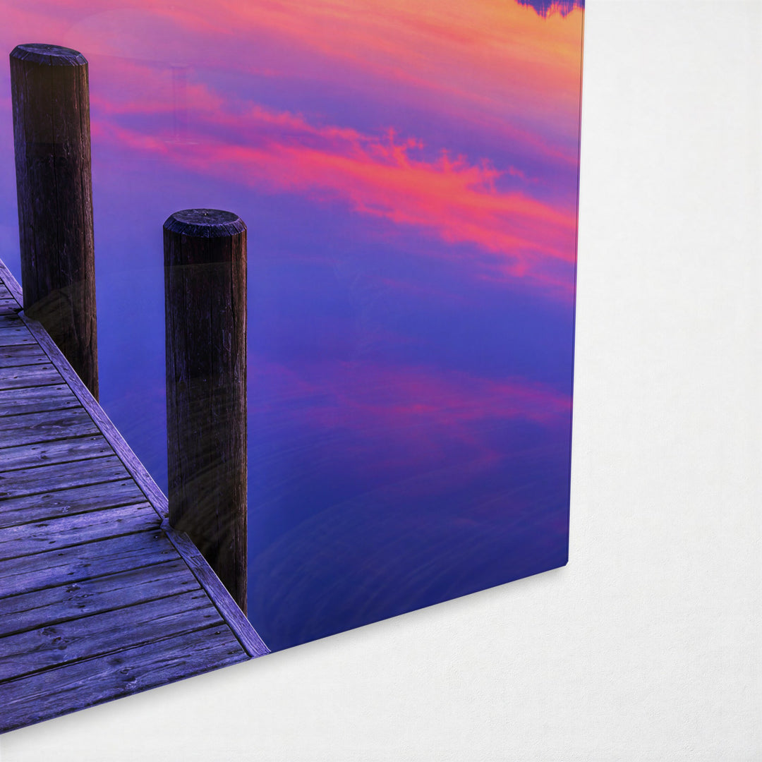 Pink Sky, Little Chapel glass wall art, corner view