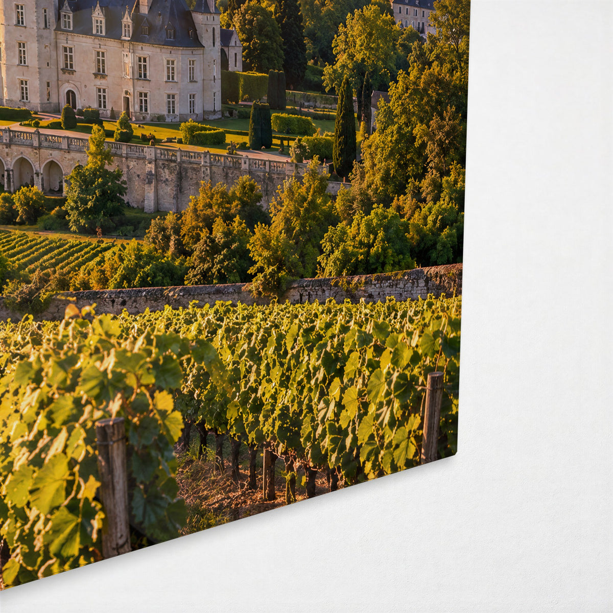 Sunrise Fleet glass wall art, corner view