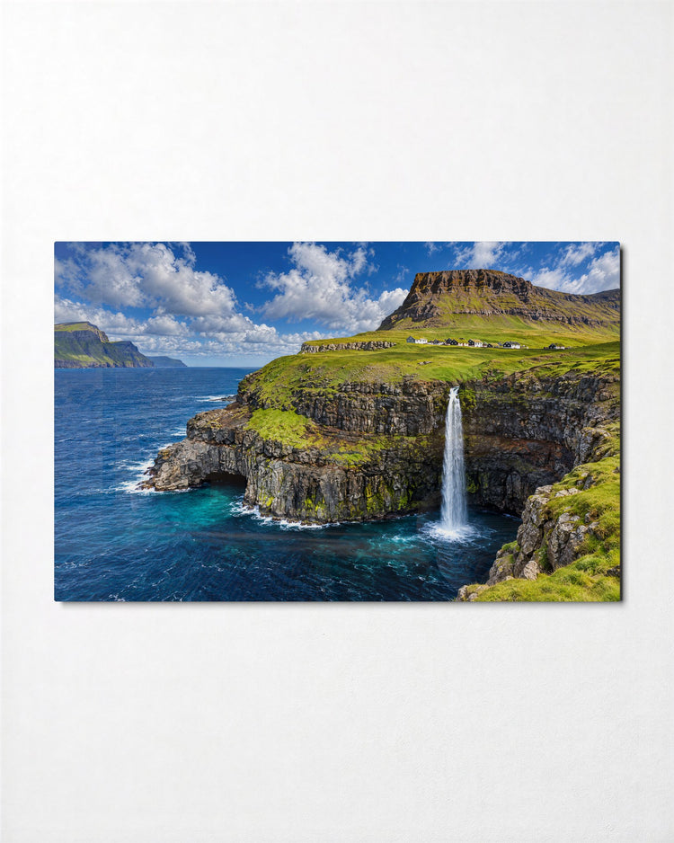 Thread of Water, Open Bay glass wall art, front view