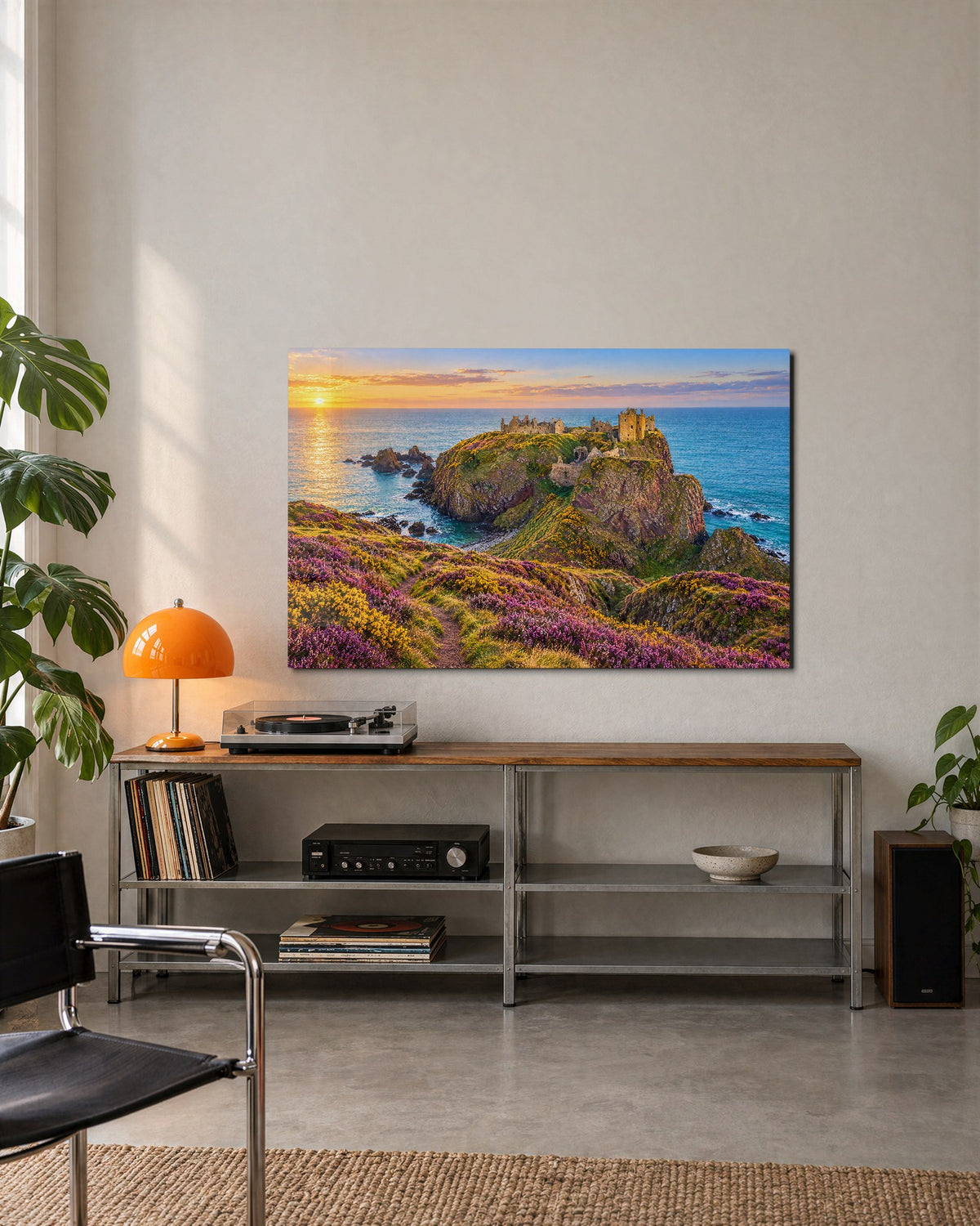 Ruin on the Headland glass wall art, lifestyle view