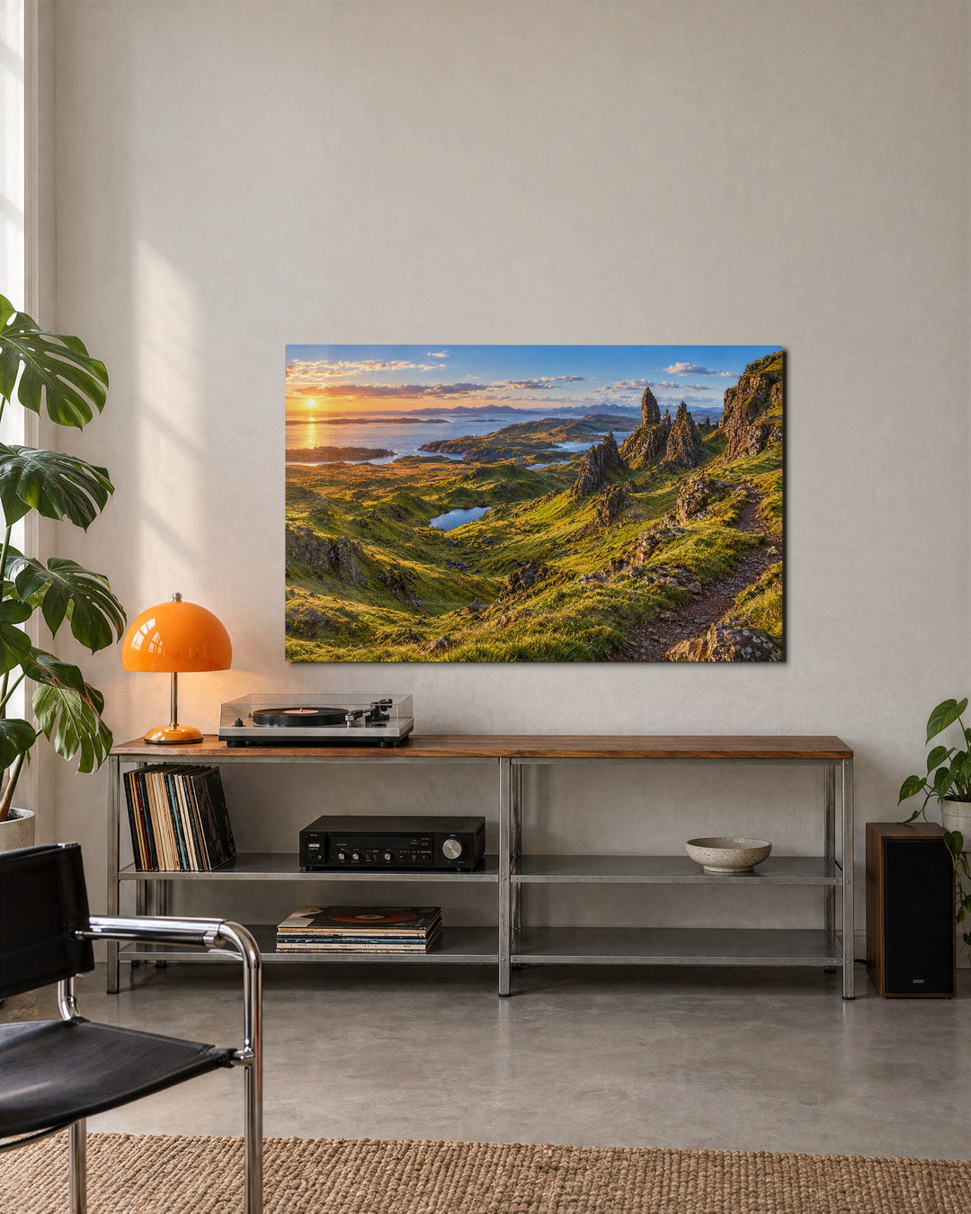 Craggy Peaks, Gilded Sea glass wall art, lifestyle view