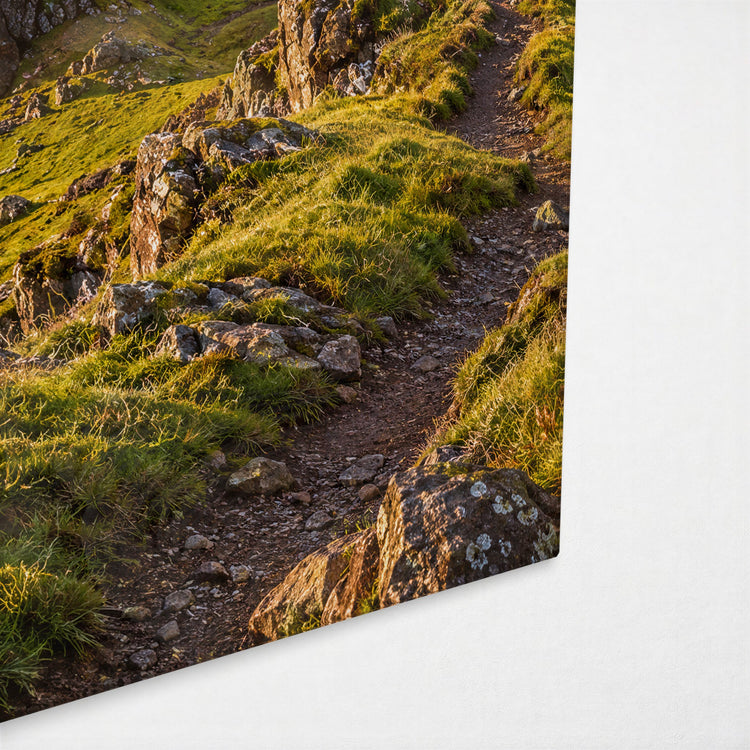 Craggy Peaks, Gilded Sea glass wall art, corner view
