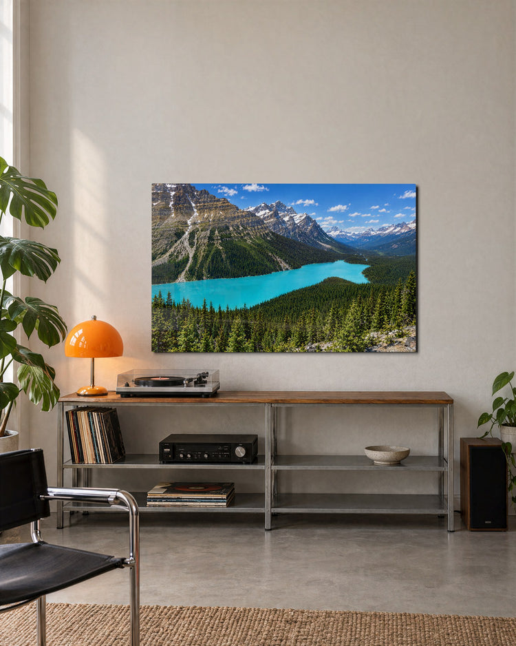 Glacier Water, Mountain Bowl glass wall art, lifestyle view