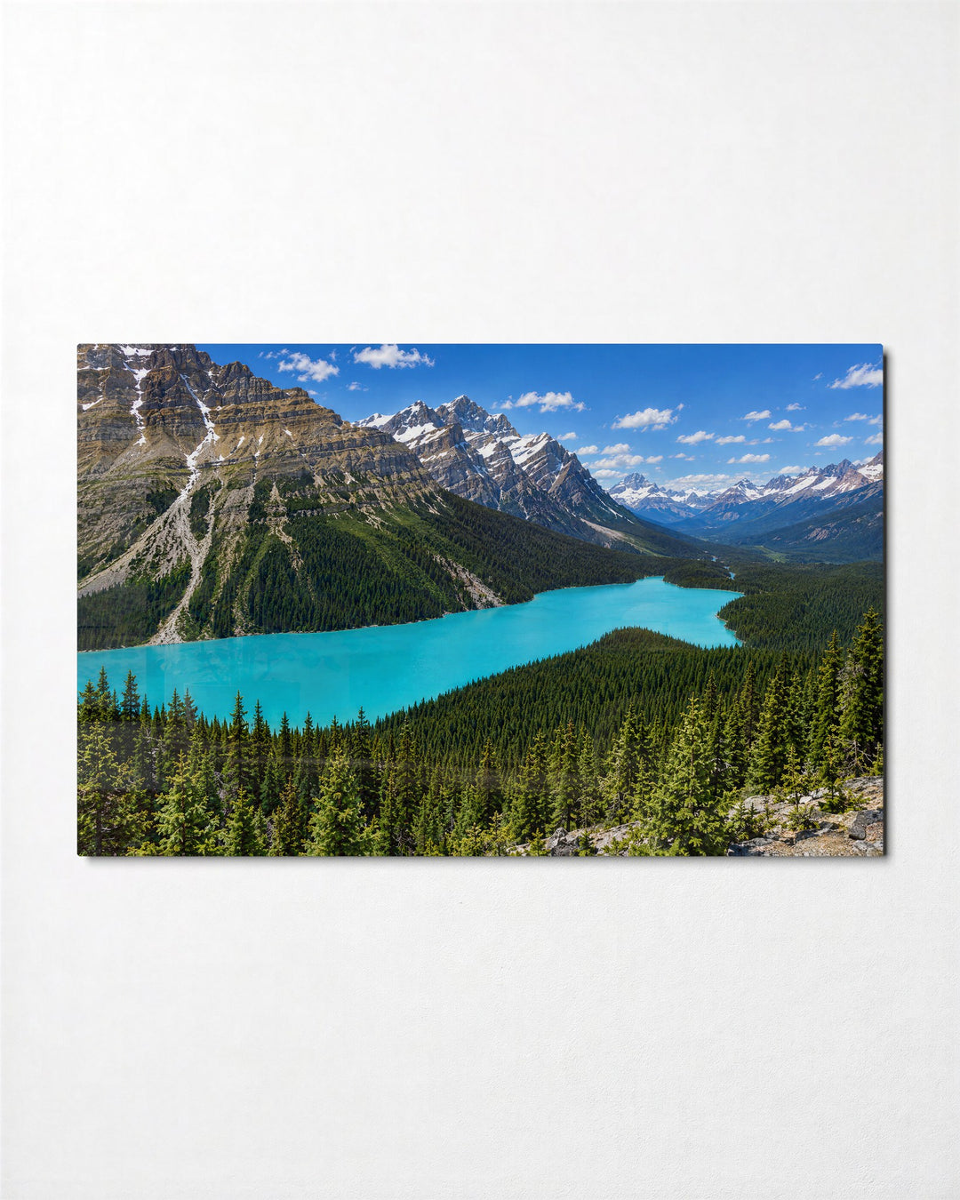 Glacier Water, Mountain Bowl glass wall art, front view
