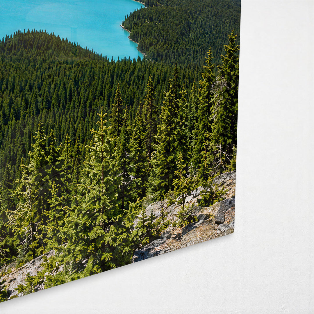 Glacier Water, Mountain Bowl glass wall art, corner view