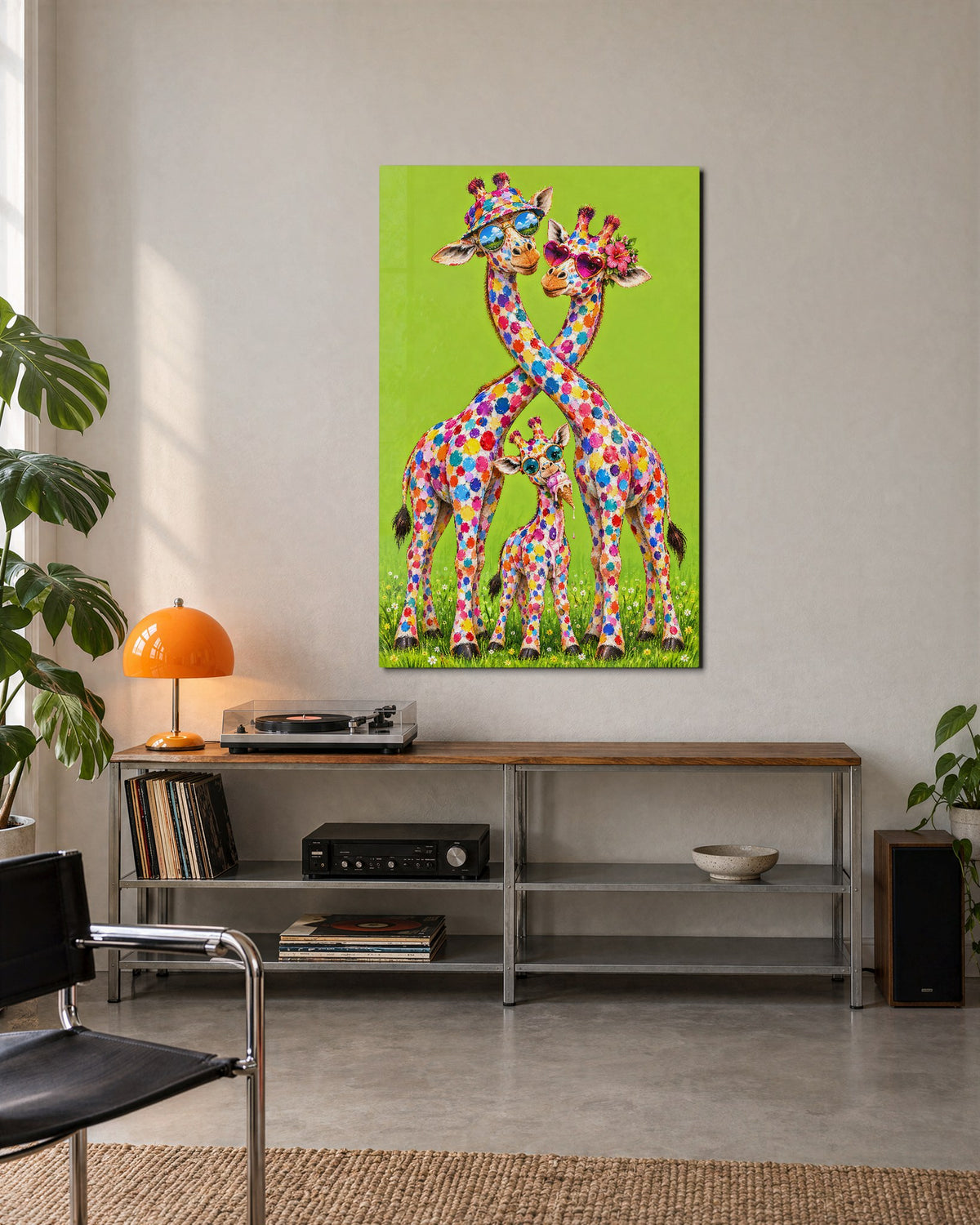 Spots, Shades, Ice Cream glass wall art, lifestyle view