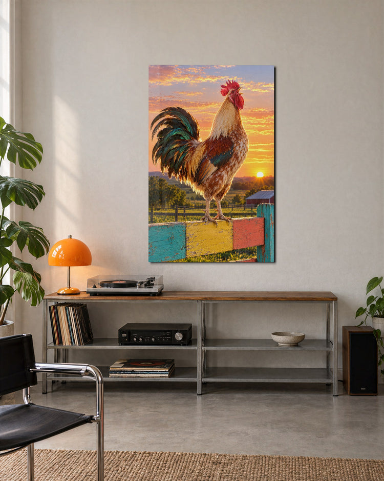 First Shift on the Farm glass wall art, lifestyle view