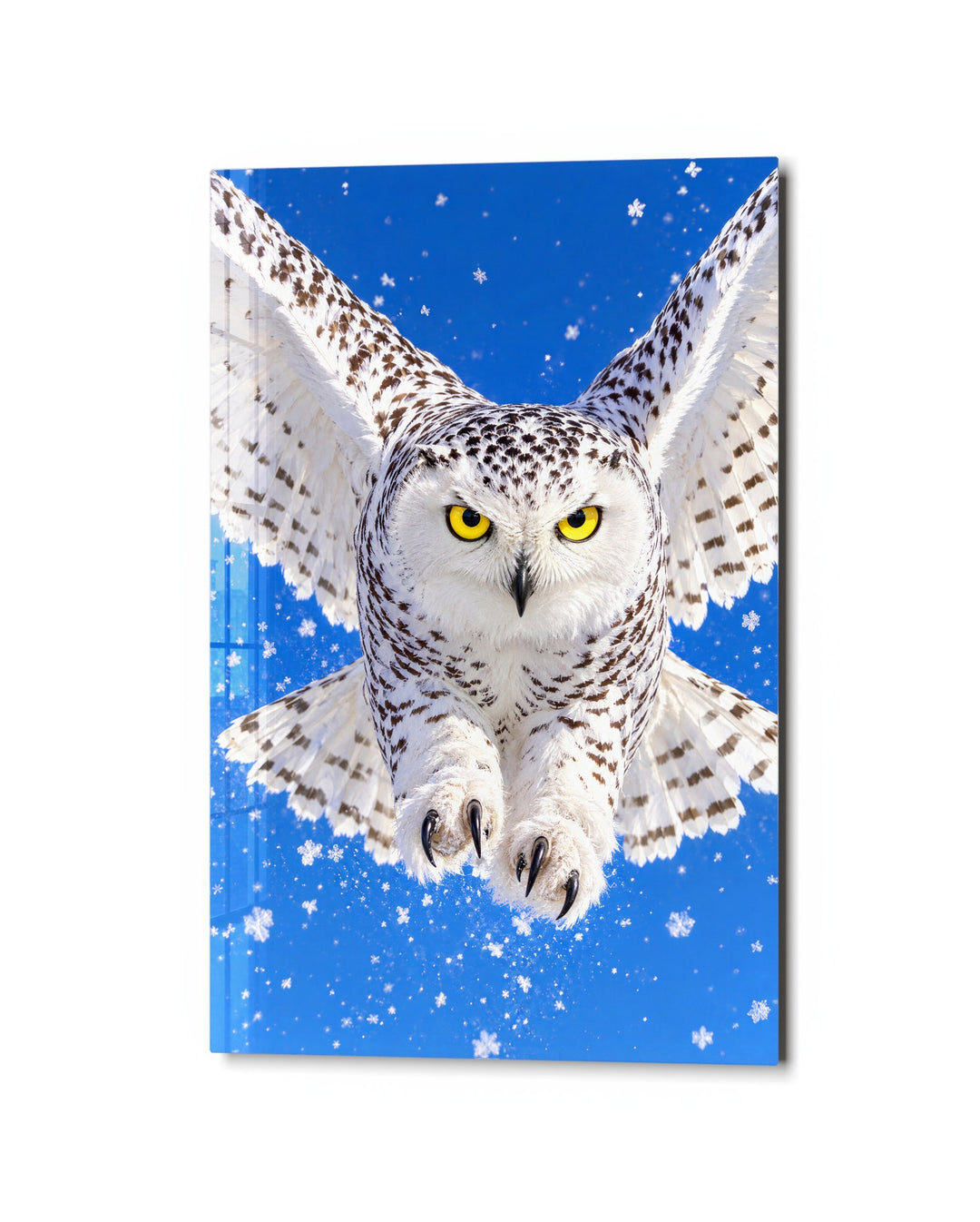 Silent Swoop glass wall art, studio view