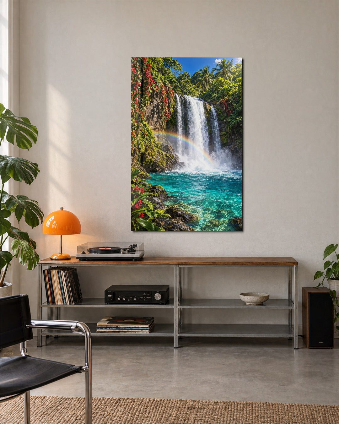 Mist, Then Spectrum glass wall art, lifestyle view