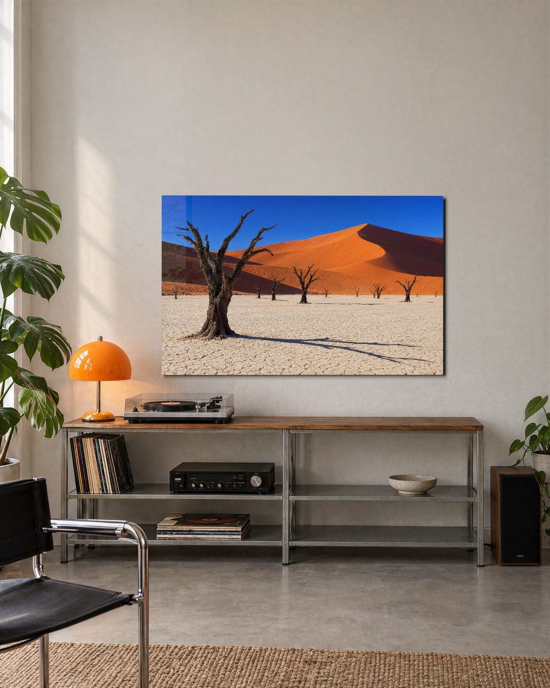 Bare Trees, Giant Dune glass wall art, lifestyle view