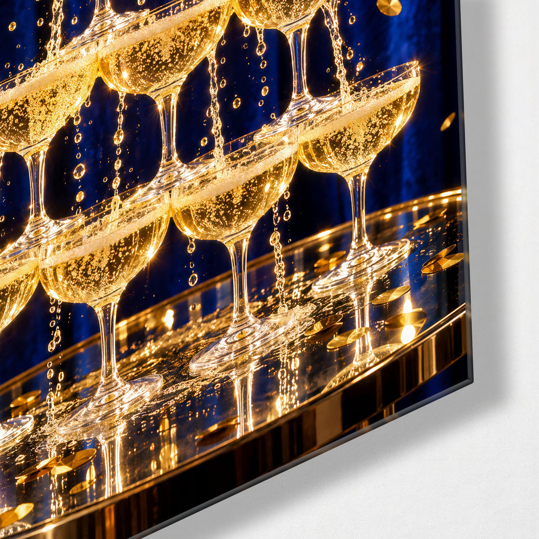 Pour Decisions glass wall art, corner view