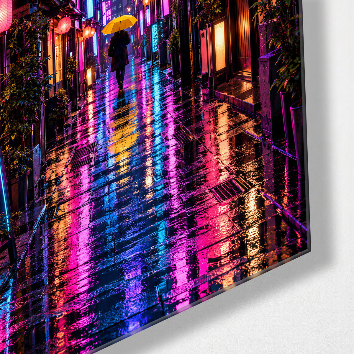 Umbrella at Alley's End glass wall art, corner view