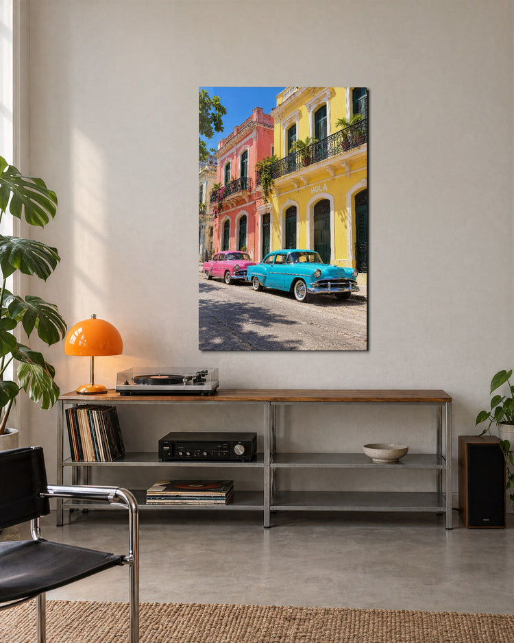 Hola on the Wall glass wall art, lifestyle view