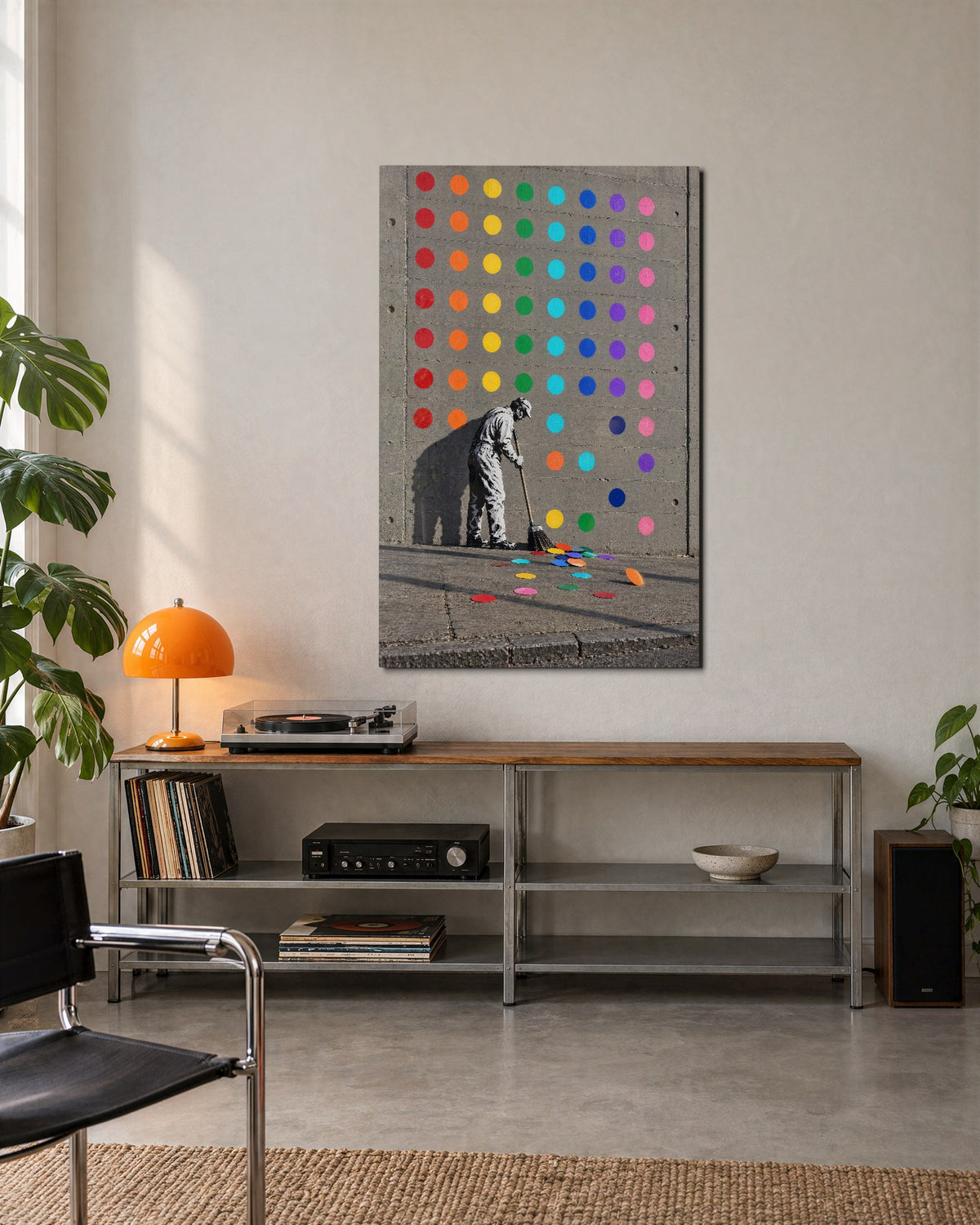 Dot Removal Service glass wall art, lifestyle view