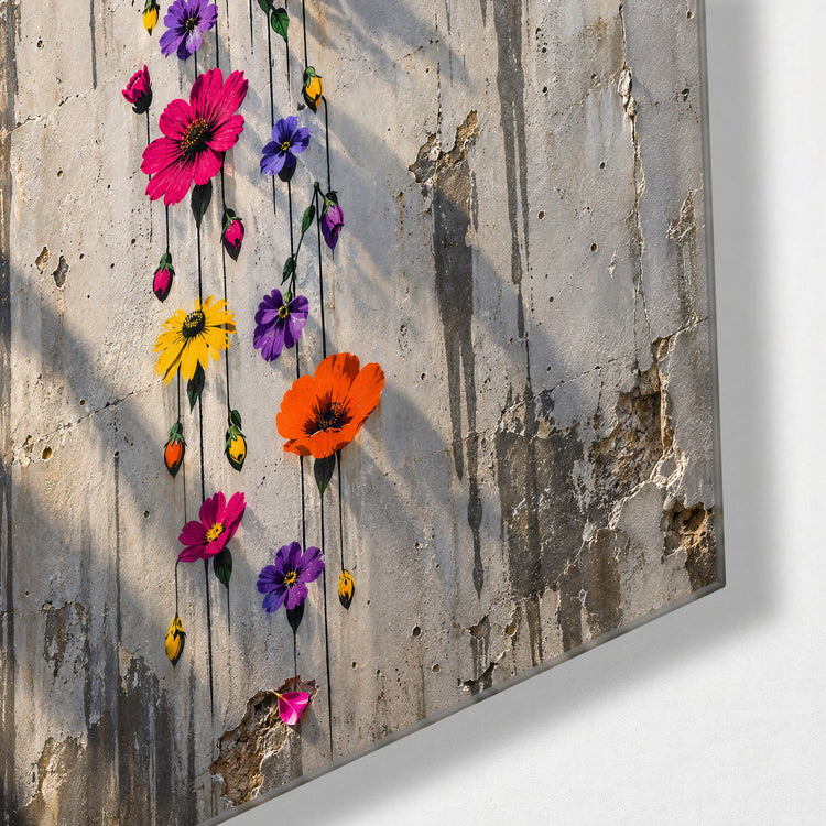 Gray Gets a Garden glass wall art, corner view