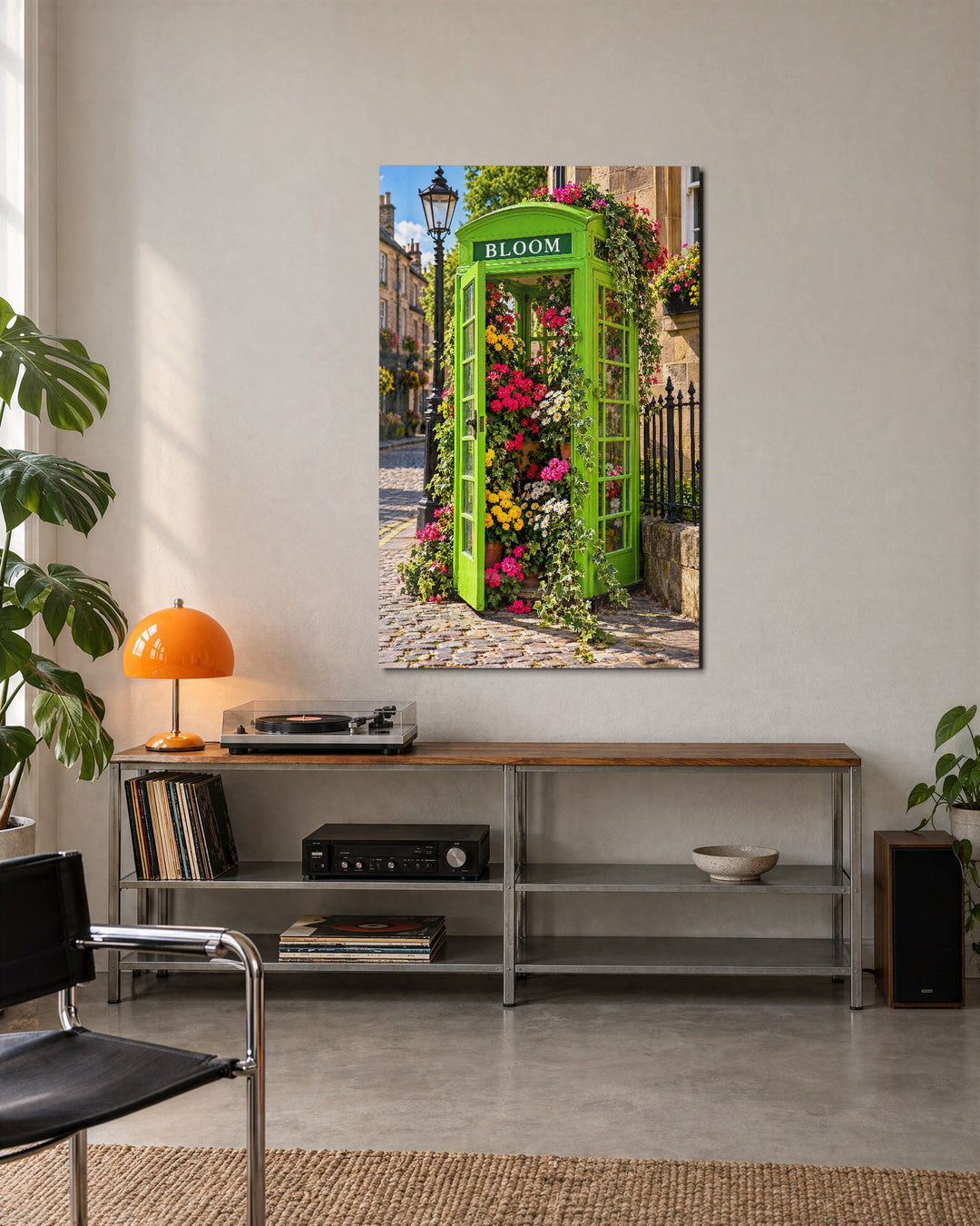 Booth Overflowing glass wall art, lifestyle view