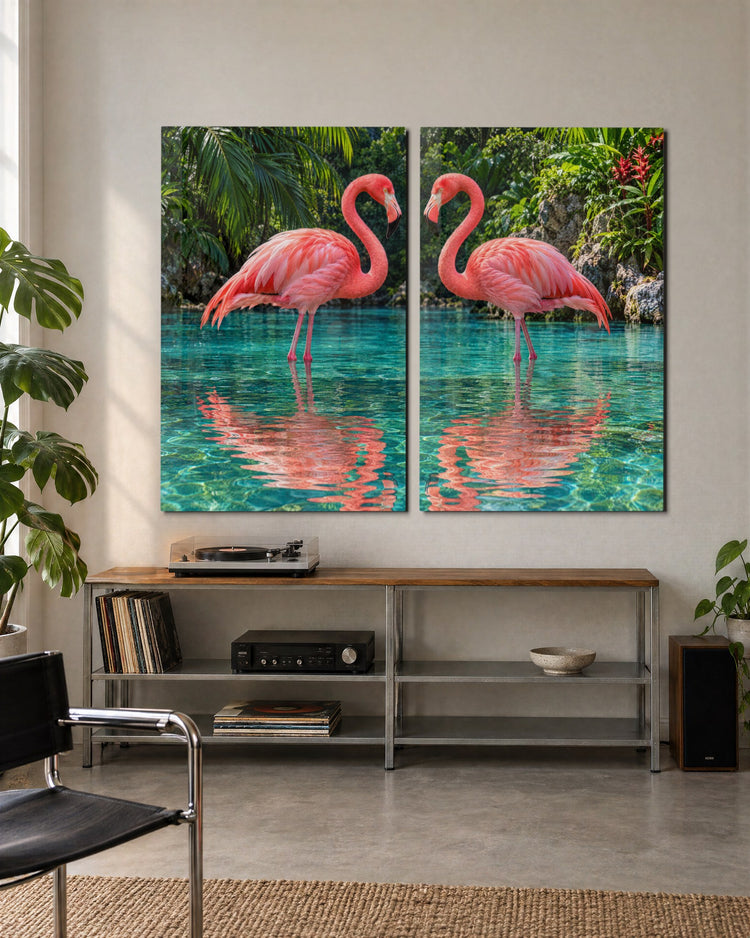 Love at Neck Level glass wall art, set lifestyle view