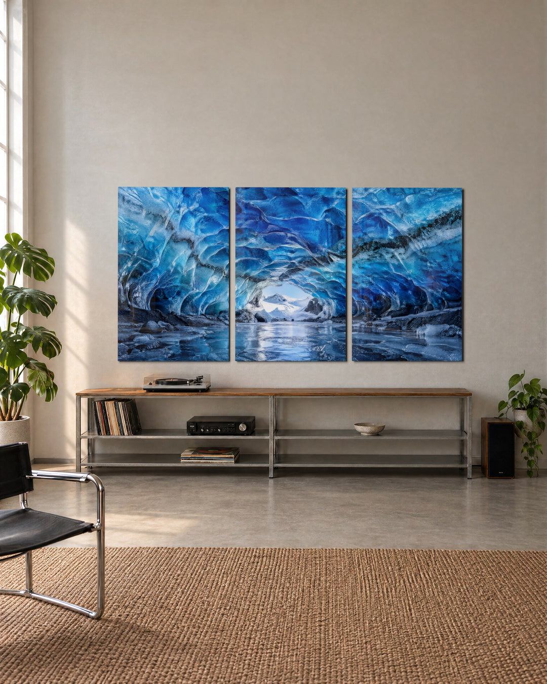 Inside a Glacier, Looking Out glass wall art, set lifestyle view